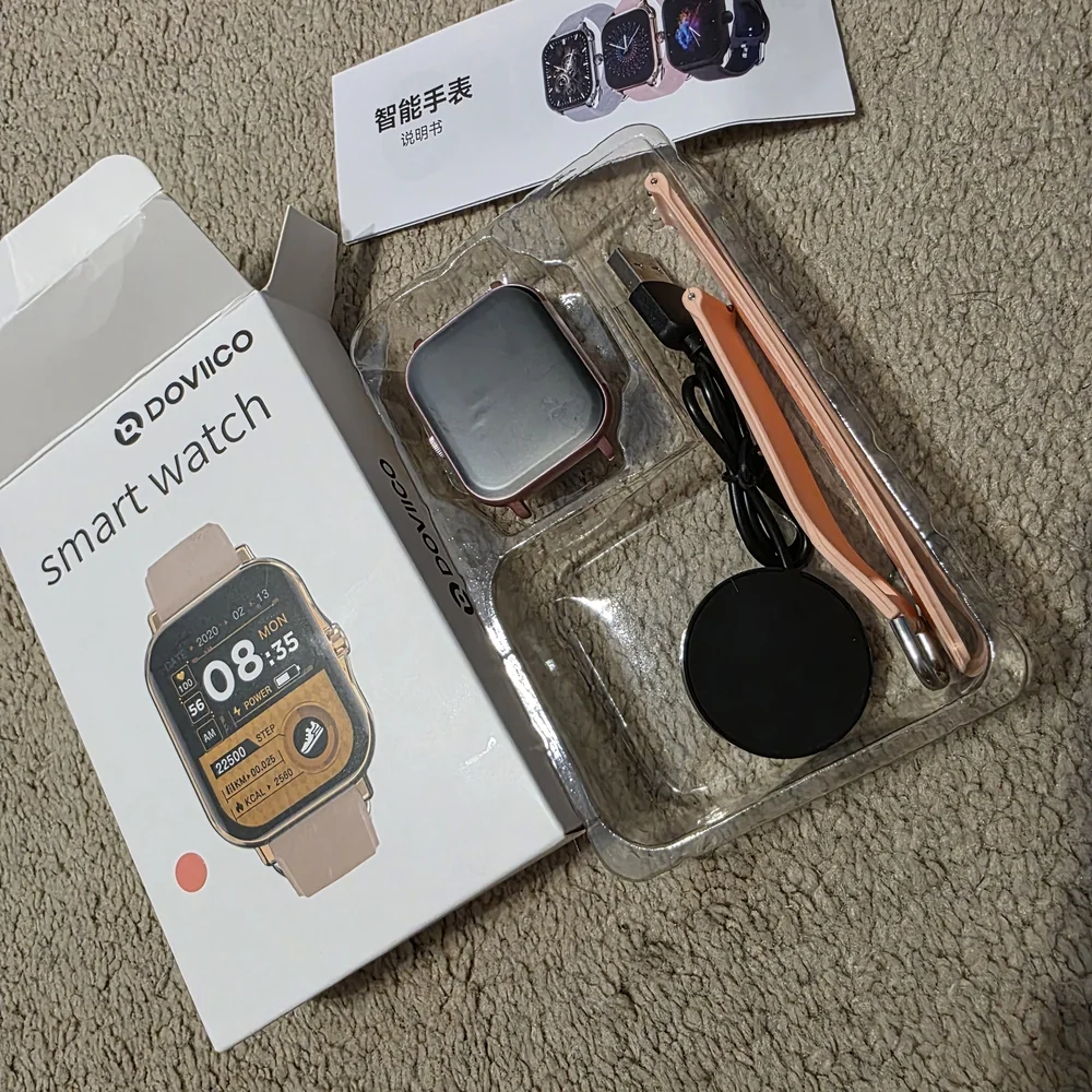Smartwatch with Pink Silicone Strap – Brand New in Box